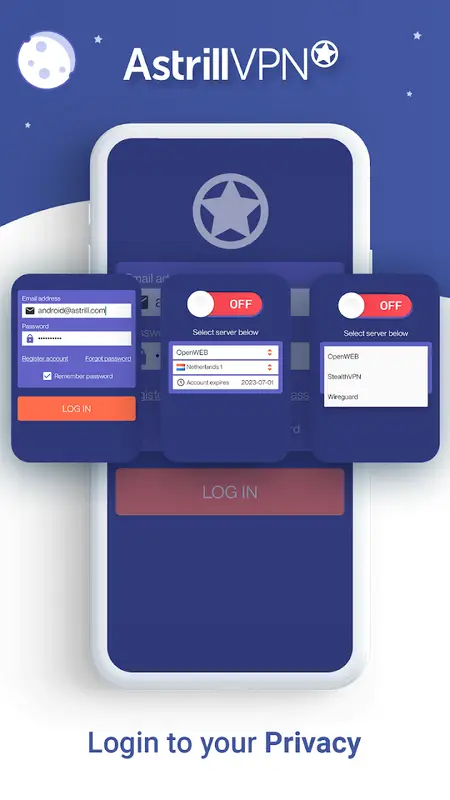 Скриншот интерфейса Astral VPN