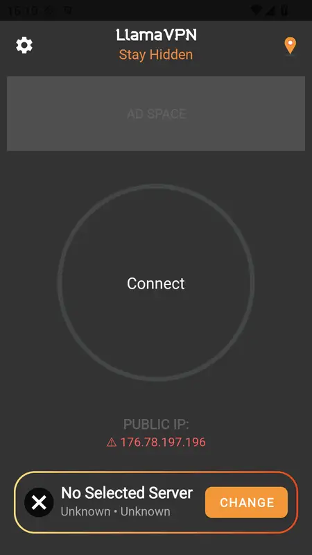 Скриншот интерфейса Lama VPN