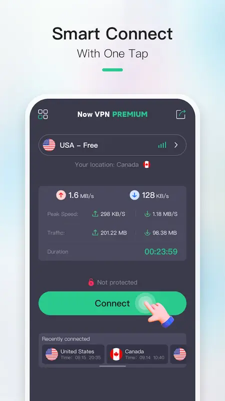 Скриншот интерфейса Now VPN